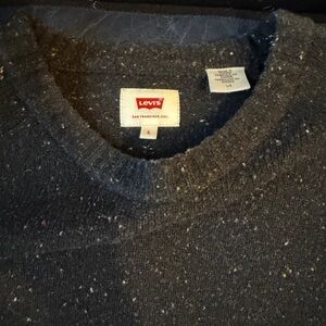 Levi's Men's Speckled Black Crewneck Wool Sweater
